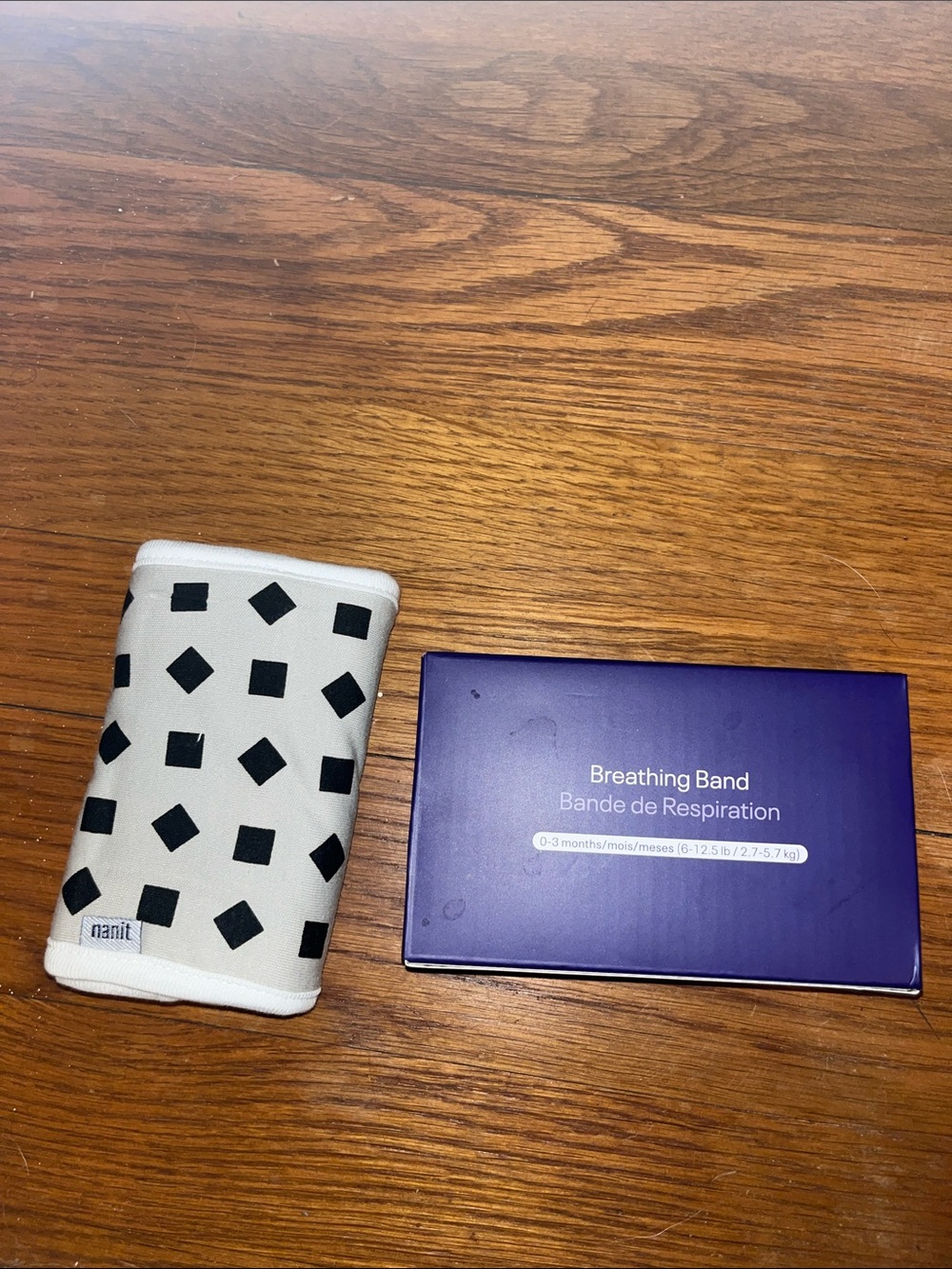 Nanit Infant Breathing Band - White with Black Geometric Squares